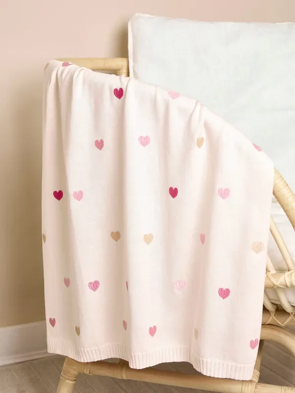 JoJo Maman Bébé Heart Embroidered Shawl