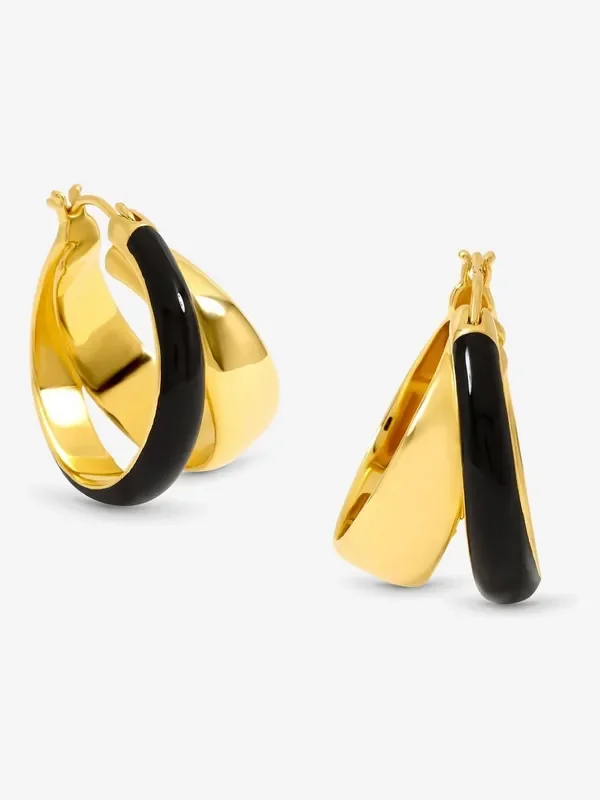 Jon Richard Gold Tone Double Hoop Earrings