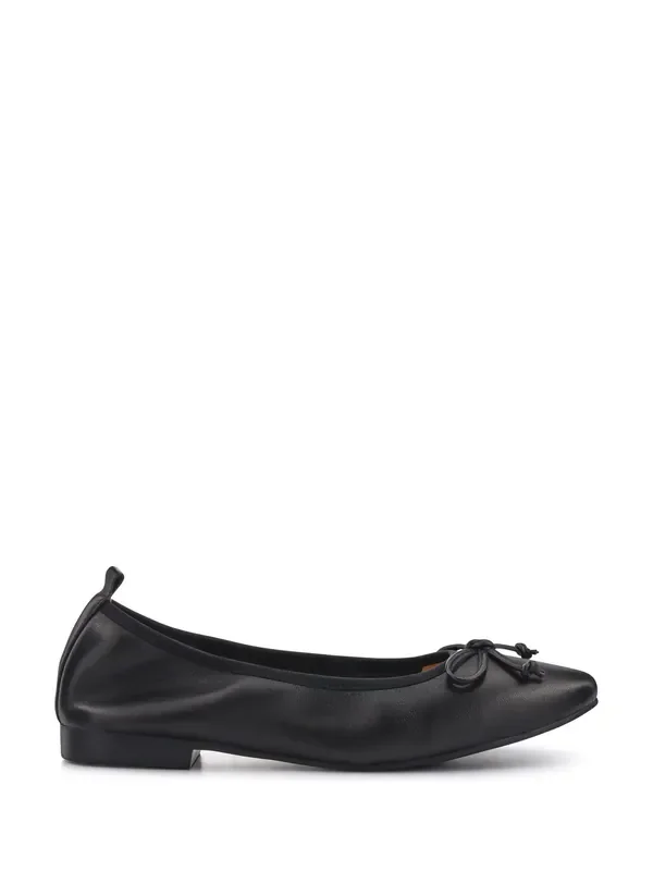 Jones Bootmaker Black Opaline Bow-Detailed Leather Pumps