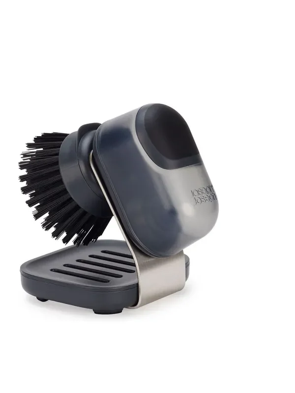 Joseph Joseph Clear Sinktech Soap-Disp Palm Brush With Stand