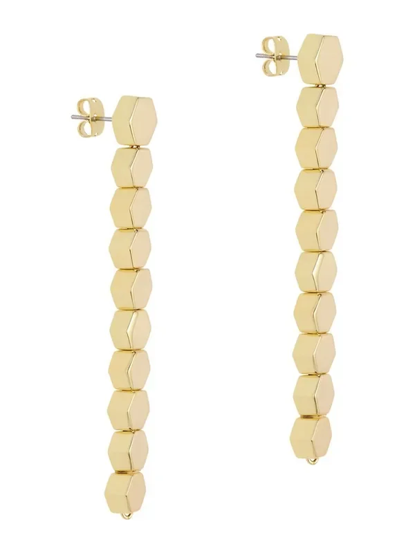 Karen Millen Gold Tone Mosaic Drop Earrings
