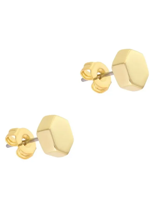 Karen Millen Gold Tone Mosaic Stud Earrings