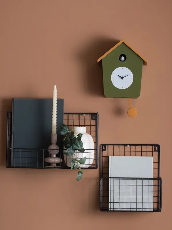 Karlsson Army Green Ochre Yellow Cuckoo Wall Clock