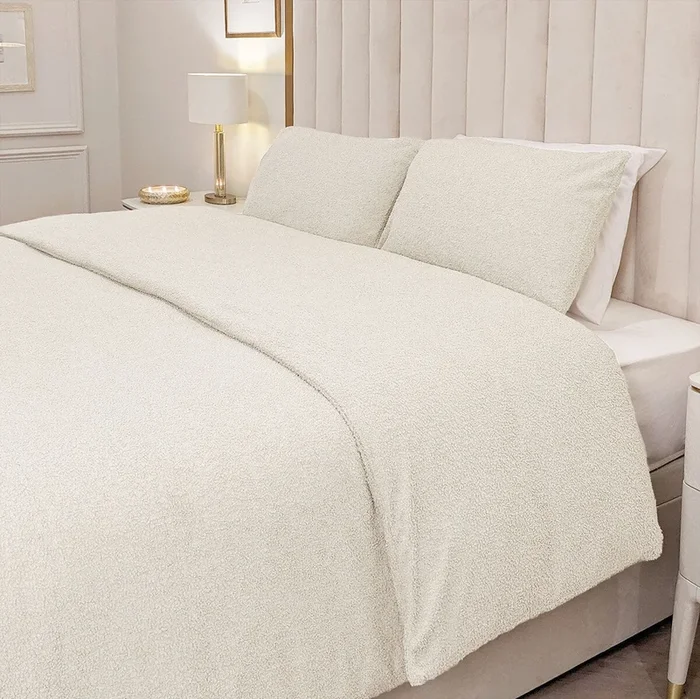 Keoni Cream Boucle Duvet Cover Set