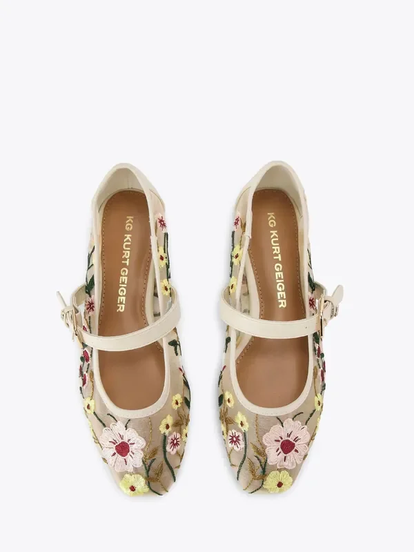 KG Kurt Geiger Cream Nina Mesh Pumps