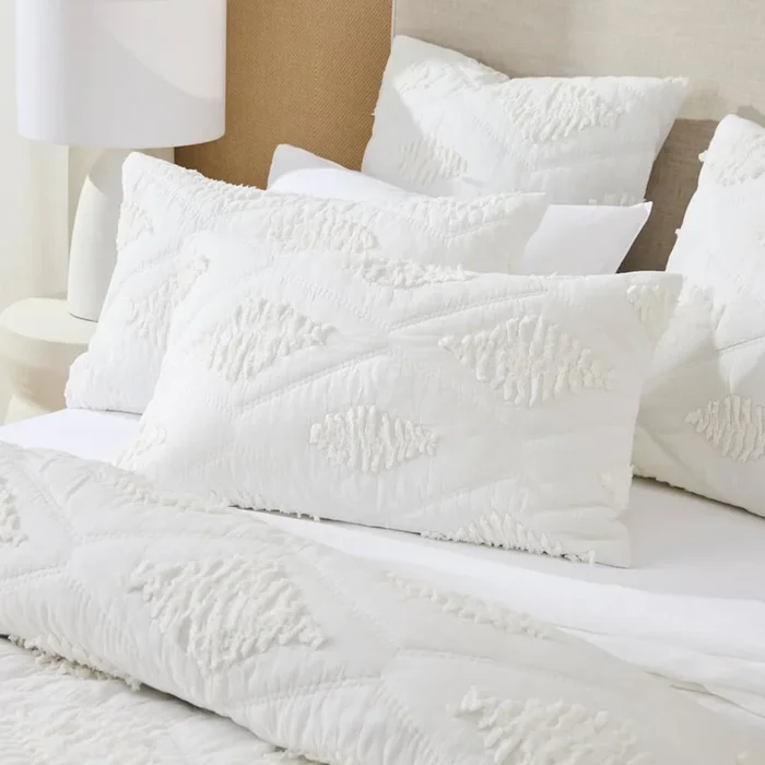 Kobie Natural Quilted Pillowcases