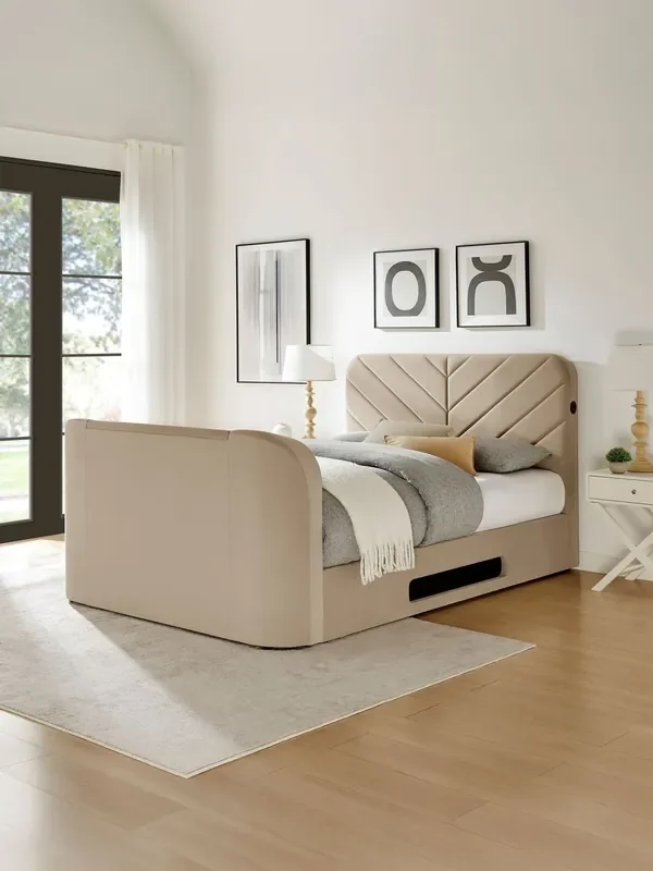 Koble Mink Velvet Side Lift Ottoman TV Bed