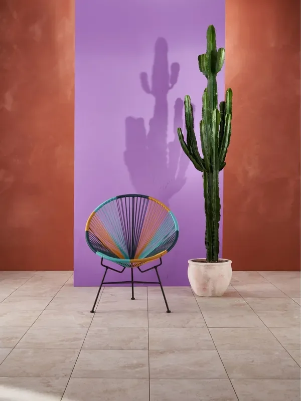 La Redoute Intérieurs Purple Green Selya Woven Resin Garden Armchair