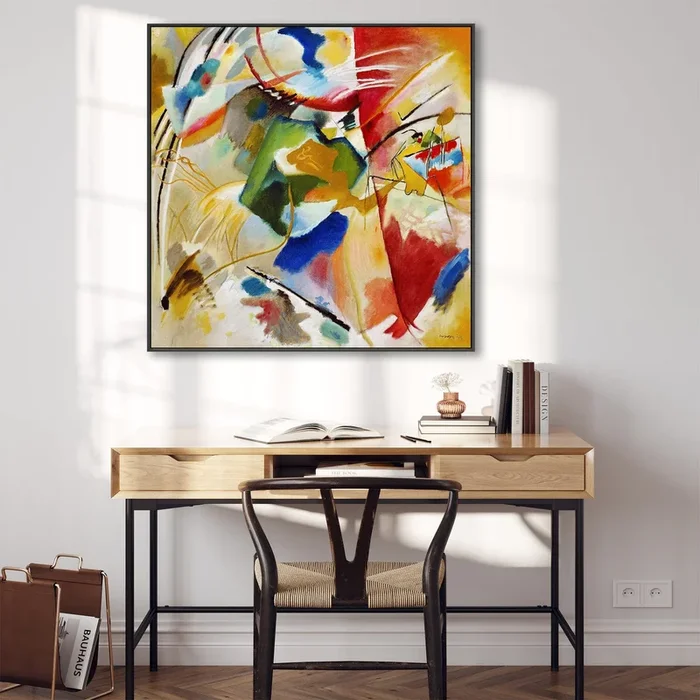 Large Framed Colourful Wall Art for Living Room – Kandinsky Abstract Canvas Print