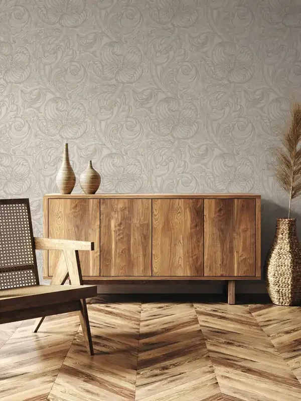 Laurence Llewelyn-Bowen Beige Down The Dilly Floral Print 10M Wallpaper