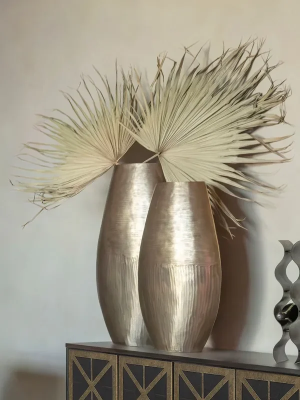 Libra Interiors Brass Southwold Textured Oval Antique Vase 100cm