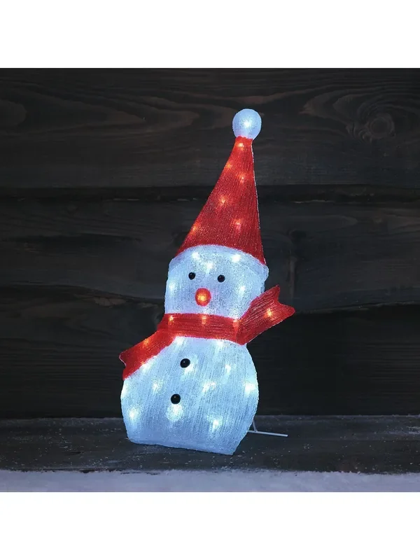 Lights4fun 51cm Snowman LED 2D Light Up Christmas Figure
