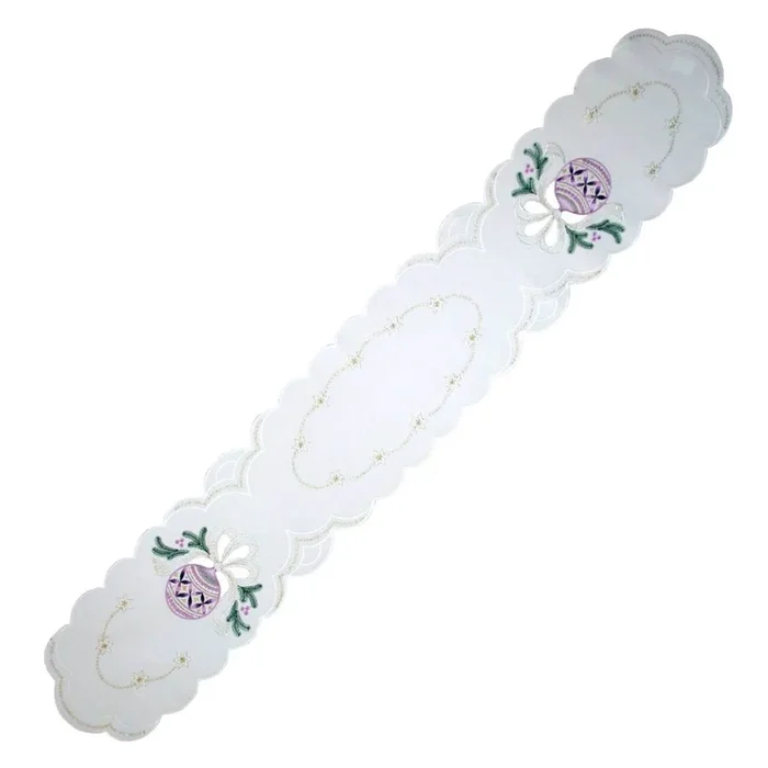 Linen Table Runner – Ombre Christmas Ornaments (long)*