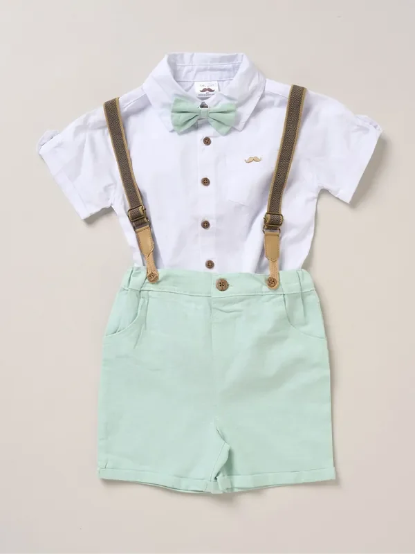 Little Gent Shirt Shorts and Braces Outfit Set