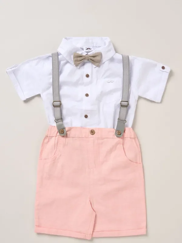 Little Gent Shirt Shorts and Braces Outfit Set