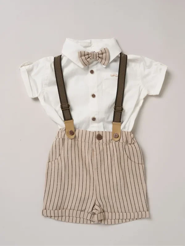 Little Gent Shirt Shorts and Braces Outfit Set