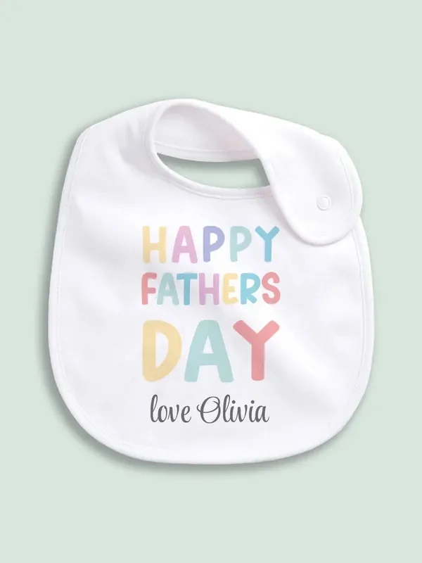 Little Years Personalised Happy Father‘s Day Bib