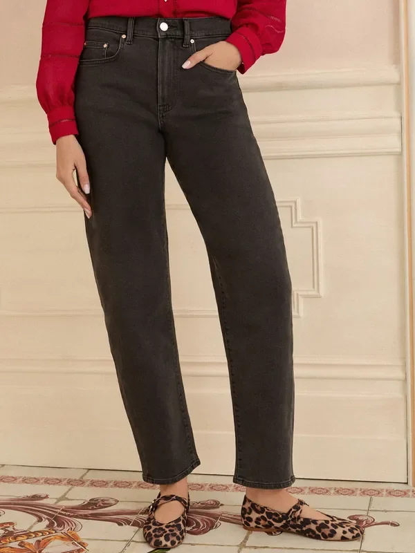 Love & Roses Charcoal Grey Barrel Leg Jeans