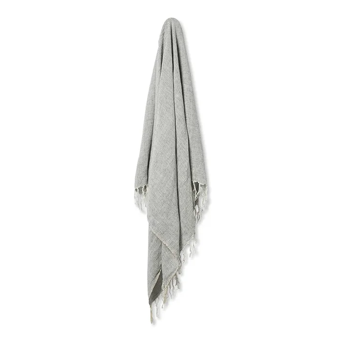 Malmo Navy Stripe Linen Throw