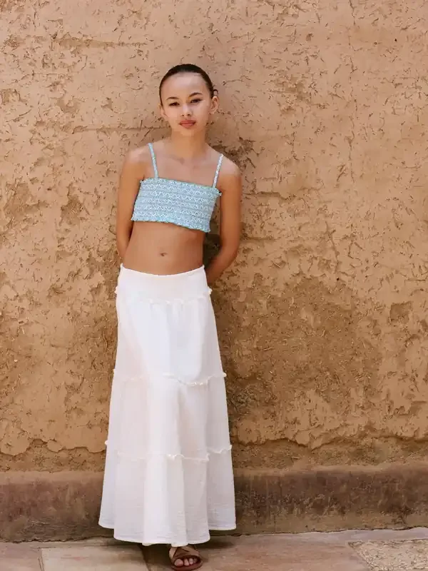 Mango White Maria Skirt