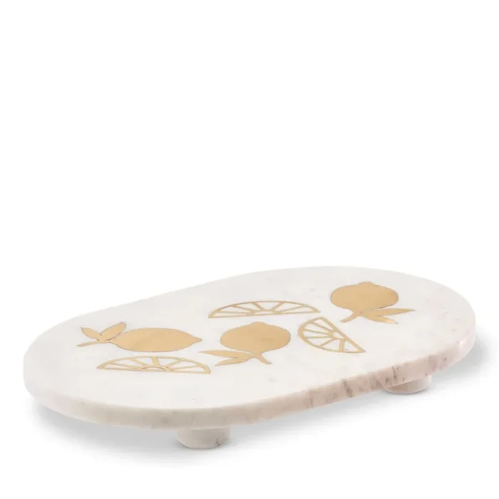 Mediterranean White & Gold Marble Board