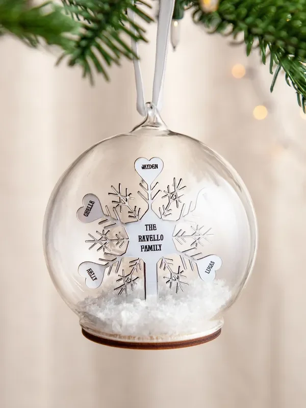 Metallic Family Snowflake Bauble by No Ordinary Gift