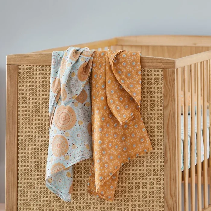 Miimi + Jiinda Blue Yillah Cotton Muslin Swaddle 2 Pack