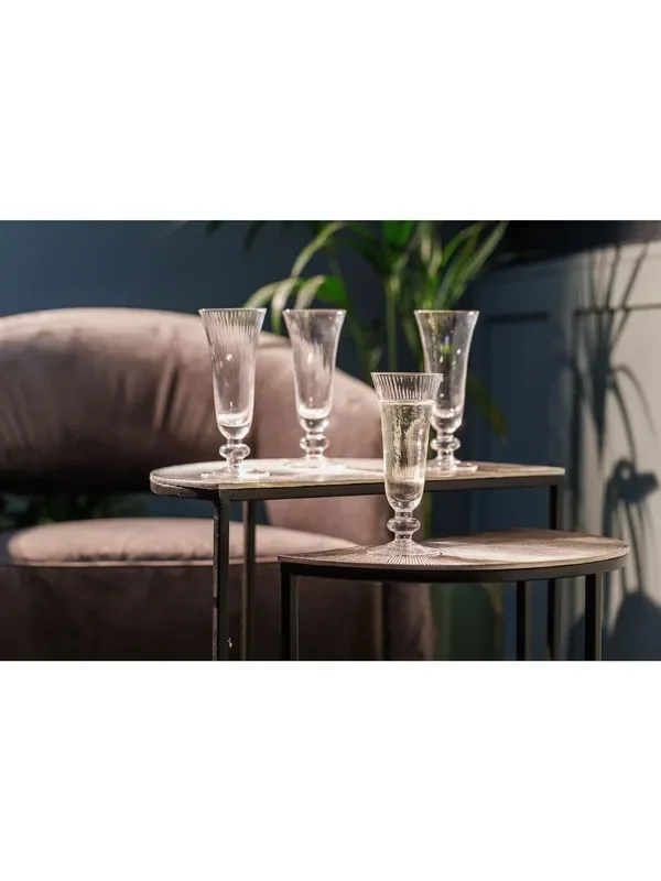 Mikasa 4 Pack Clear Salerno Short-Stem Crystal Champagne Flutes