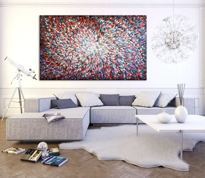 ‘Mirrored heart’ – 80×48″ – COMMISSION (2020) Acrylic painting by Tatiana Georgieva