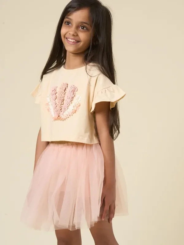 Miss Cropped Printed T-Shirt and Skirt Outfit Set