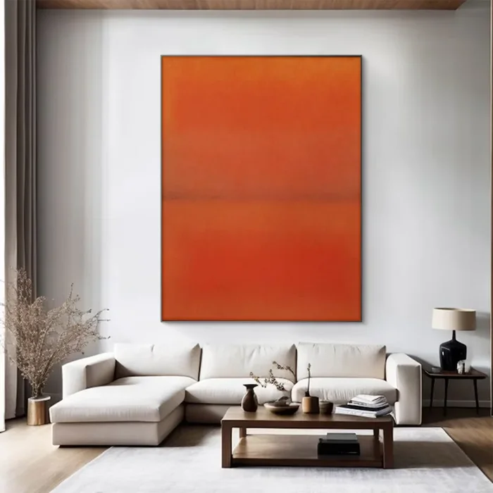 Modern Large Abstract Orange Red | ArtvistaGallery #WG 104