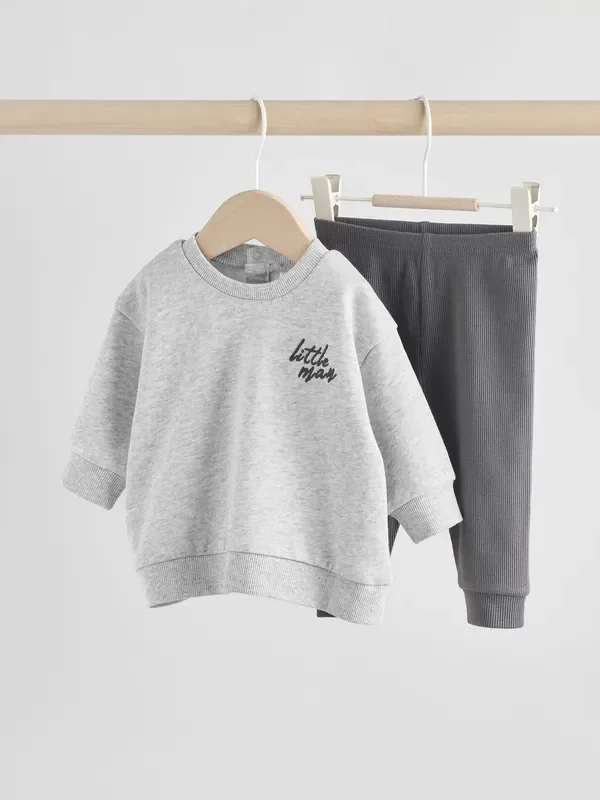 Mono Little Man Baby Sweatshirt and Leggings Set (0mths-3yrs)