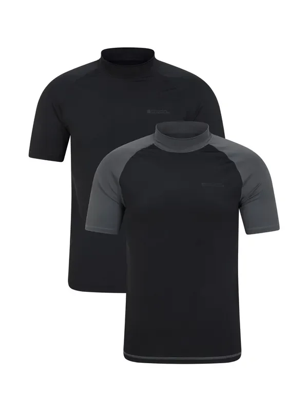 Mountain Warehouse Black Mens Rash Vests 2 Pack