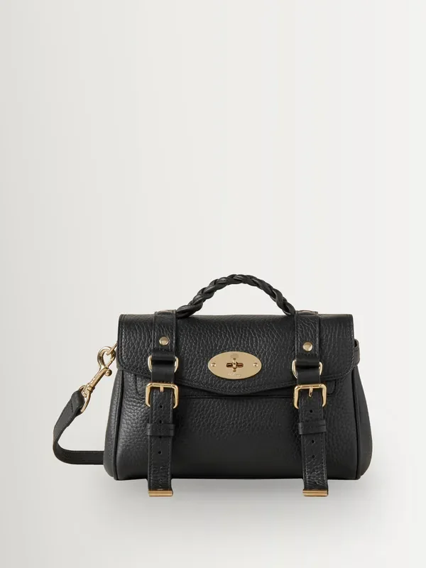 Mulberry Black/Gold Mini Alexa Heavy Grain Bright Bag Seasons