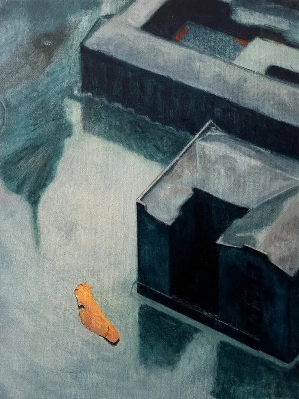 “Nosek” or Maple Whirlybird (2025) Oil painting by Eliza Kołodziej