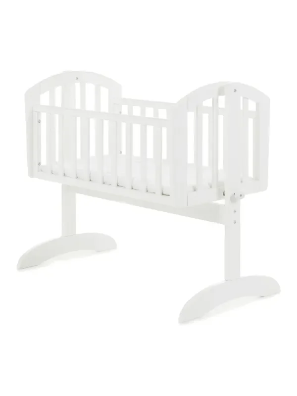 Obaby White Sophie Nursery Crib and Foam Mattress