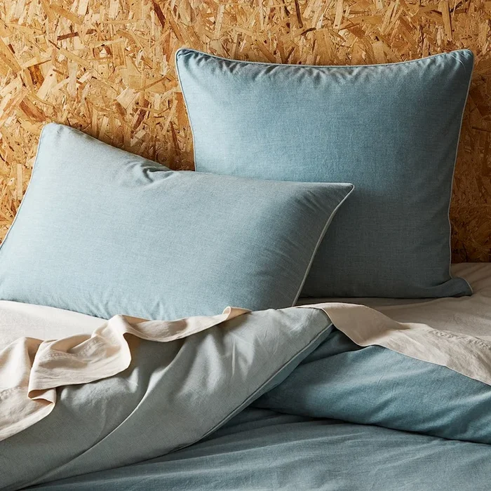 Organic Cotton Chambray Ocean Pillowcase