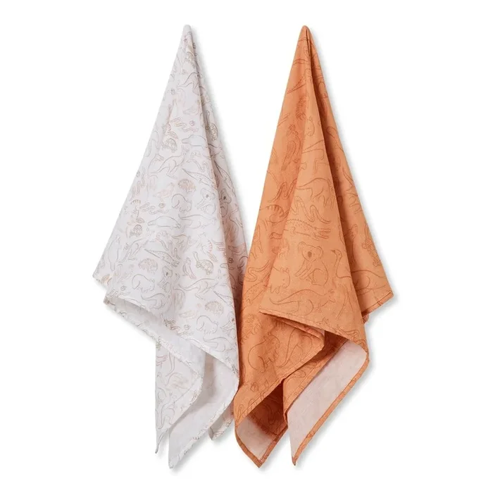Organic Cotton Muslin Swaddle Australiana 2 Pack