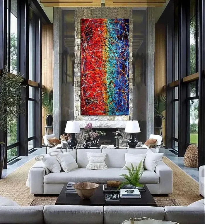 Painting Abstract Art Jackson Pollock Style large Wall Art – Vintage Glory 10