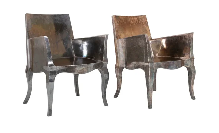 Pair of Silvered “Louise” Chairs by Paul Mathieu
