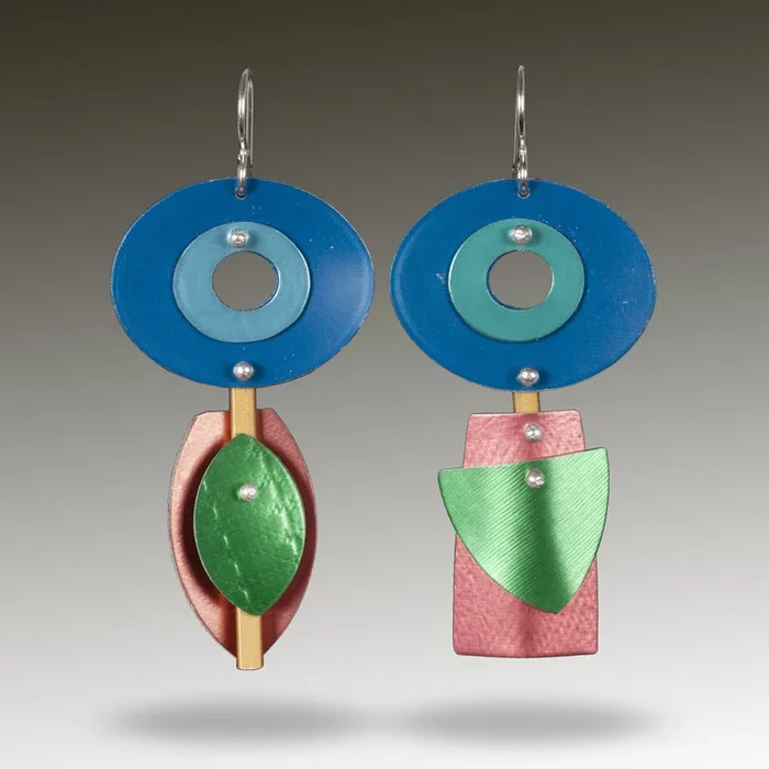 Patona Earrings – Royal, Rust & Green