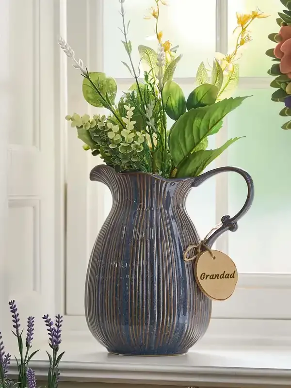 Personalised Aegean Fluted Pitcher Jug Vase by Dibor
