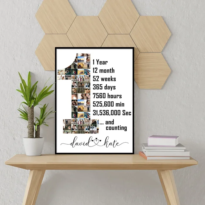 Personalized Anniversary Gift Canvas Photo Collage for Couple, loveable Person.