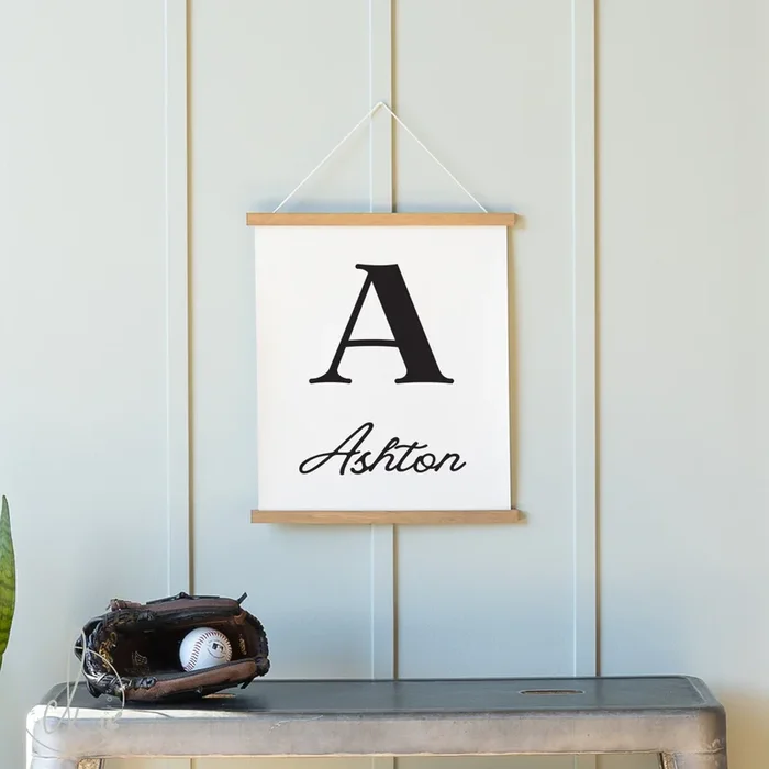 Personalized Nursery Canvas Sign with Custom Initial & Name | 38