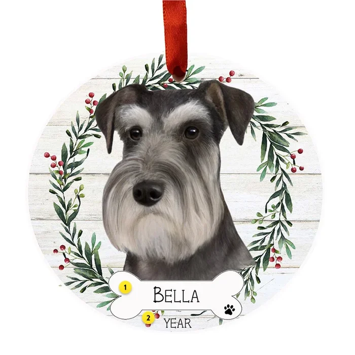 Personalized Schnauzer Ornament – Uncropped