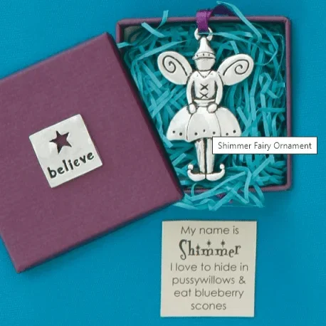 Pewter Fairy Believe Ornament, Shimmer