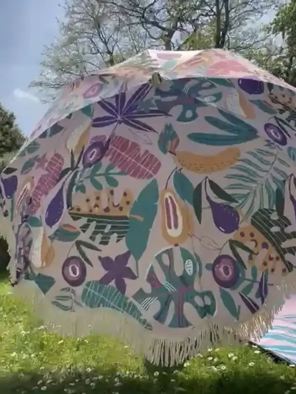 Pickle Picnic Light Pink Hottentots Fig Stylish Tiltable Parasol