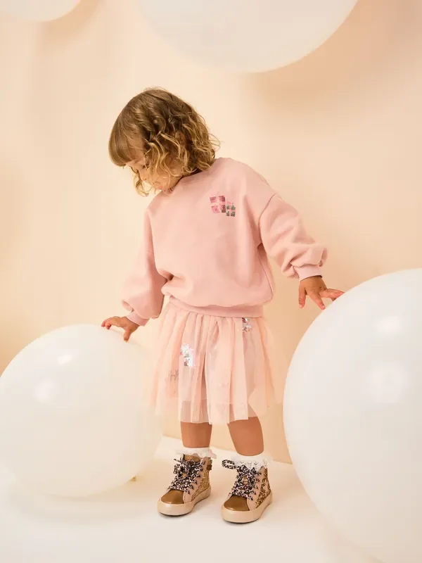 Pink Christmas Long Sleeve Top and Skirt Set (3mths-7yrs)