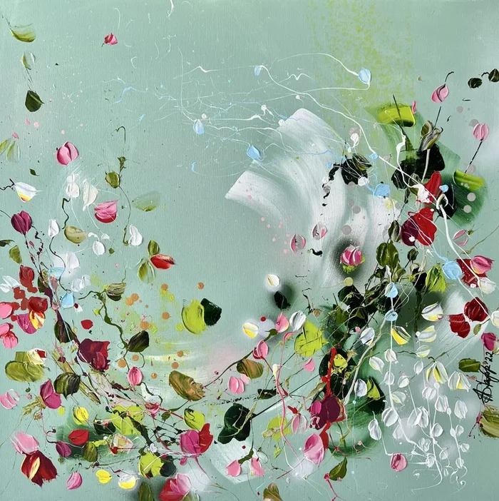 “Pistachio” (2022) Acrylic painting by Anastassia Skopp