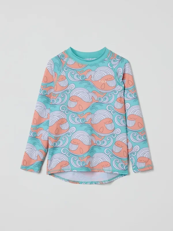 Polarn O. Pyret Blue Whale Print Sunsafe UV Rash Vest